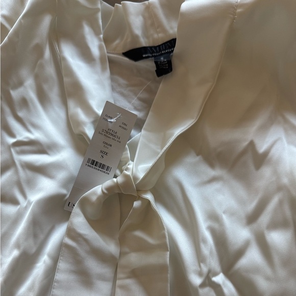 White House Black Market Ivory Tie-Neck Blouse - Picture 4 of 4
